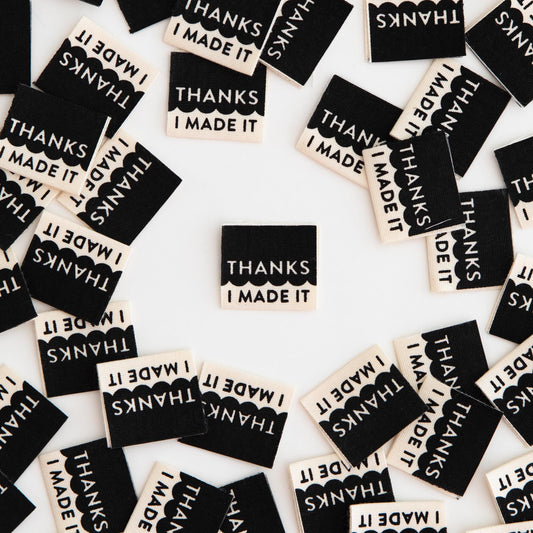 'Thanks I Made It' Organic Cotton Woven Labels