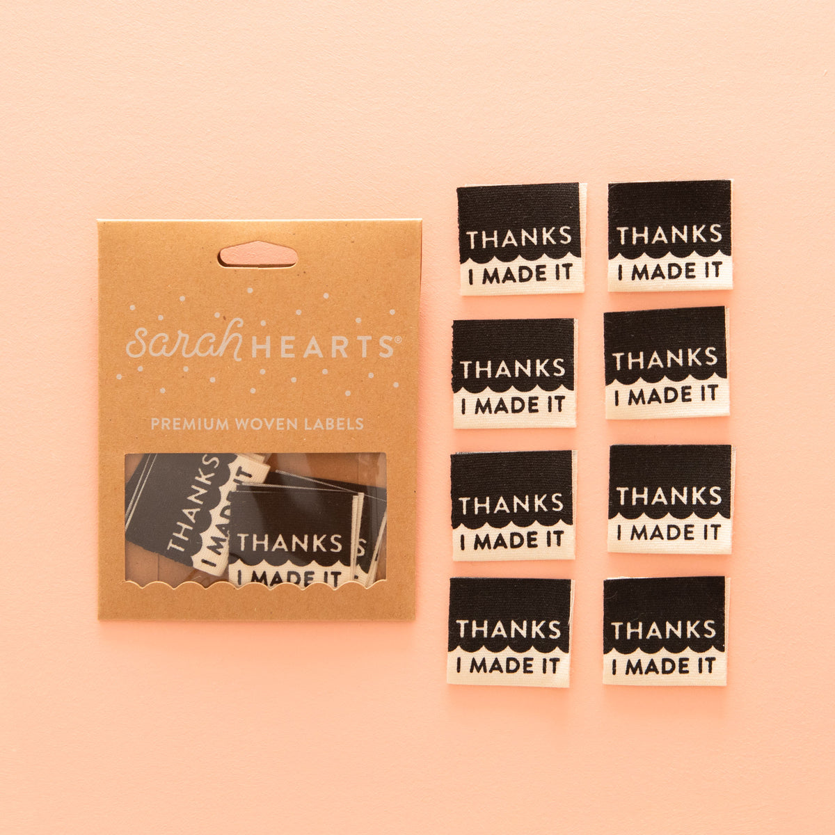 'Thanks I Made It' Organic Cotton Woven Labels