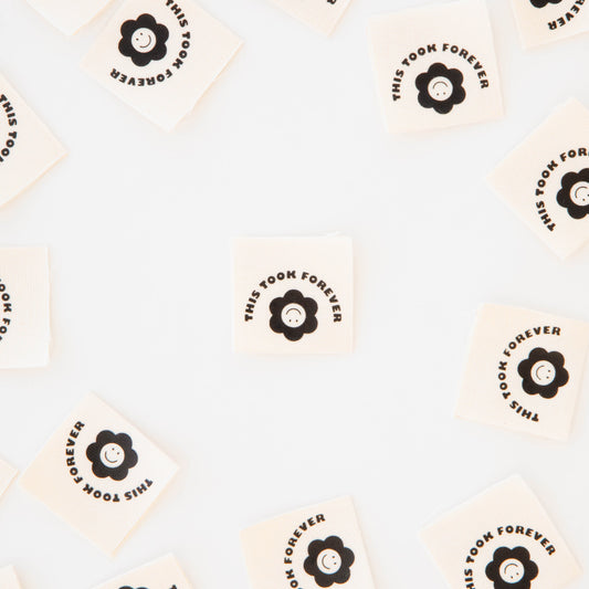'This Took Forever' Organic Cotton Woven Labels