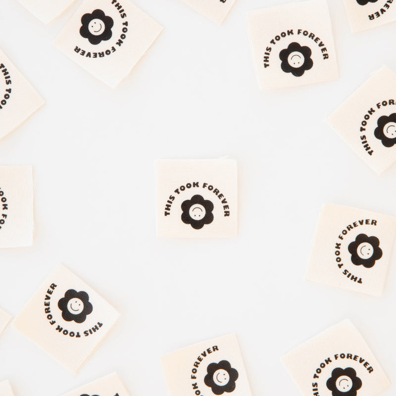 'This Took Forever' Organic Cotton Woven Labels