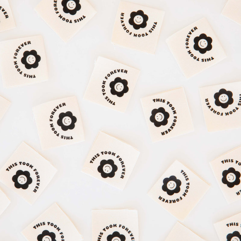 'This Took Forever' Organic Cotton Woven Labels